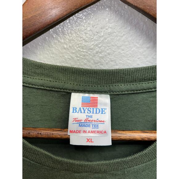 Vintage US Army Shirt This We'll Defend American Flag USA Eagle Green Tee XL - Picture 6 of 9